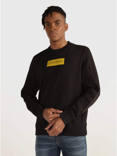 Sudadera-Calvin-Klein-Logotipo-Hombre-Negro