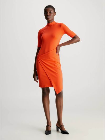 Vestido-Calvin-Klein-Asimetrico-Mujer-Naranja
