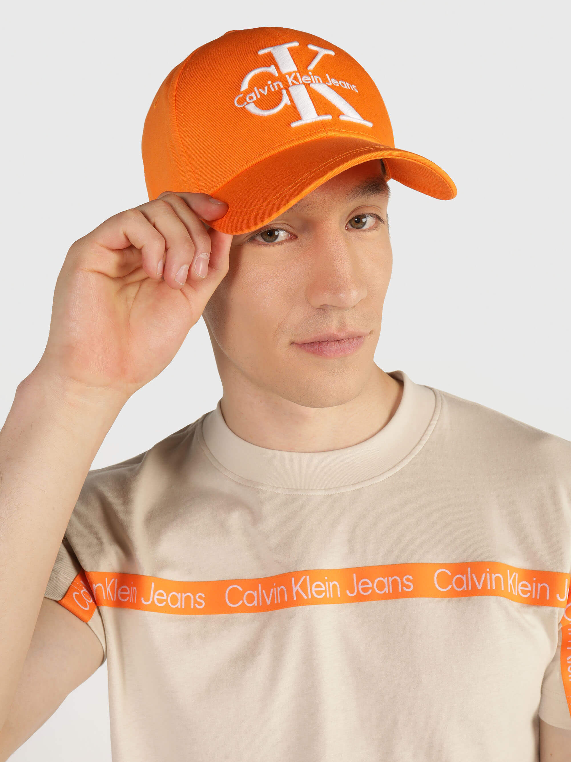 Gorra Calvin Klein Monograma Naranja - Talla: Única