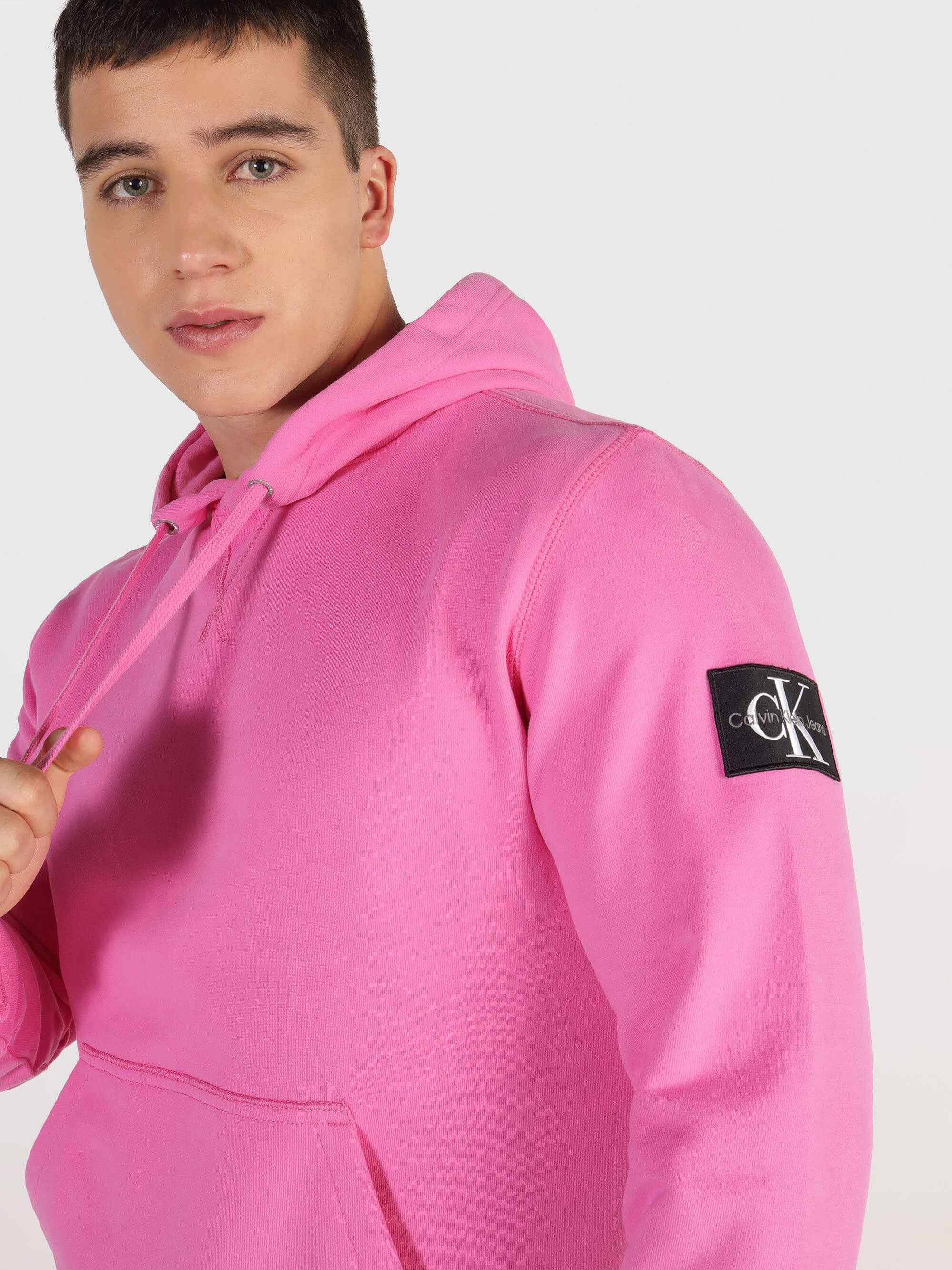 Sudadera Calvin Klein Logo Hombre Rosa