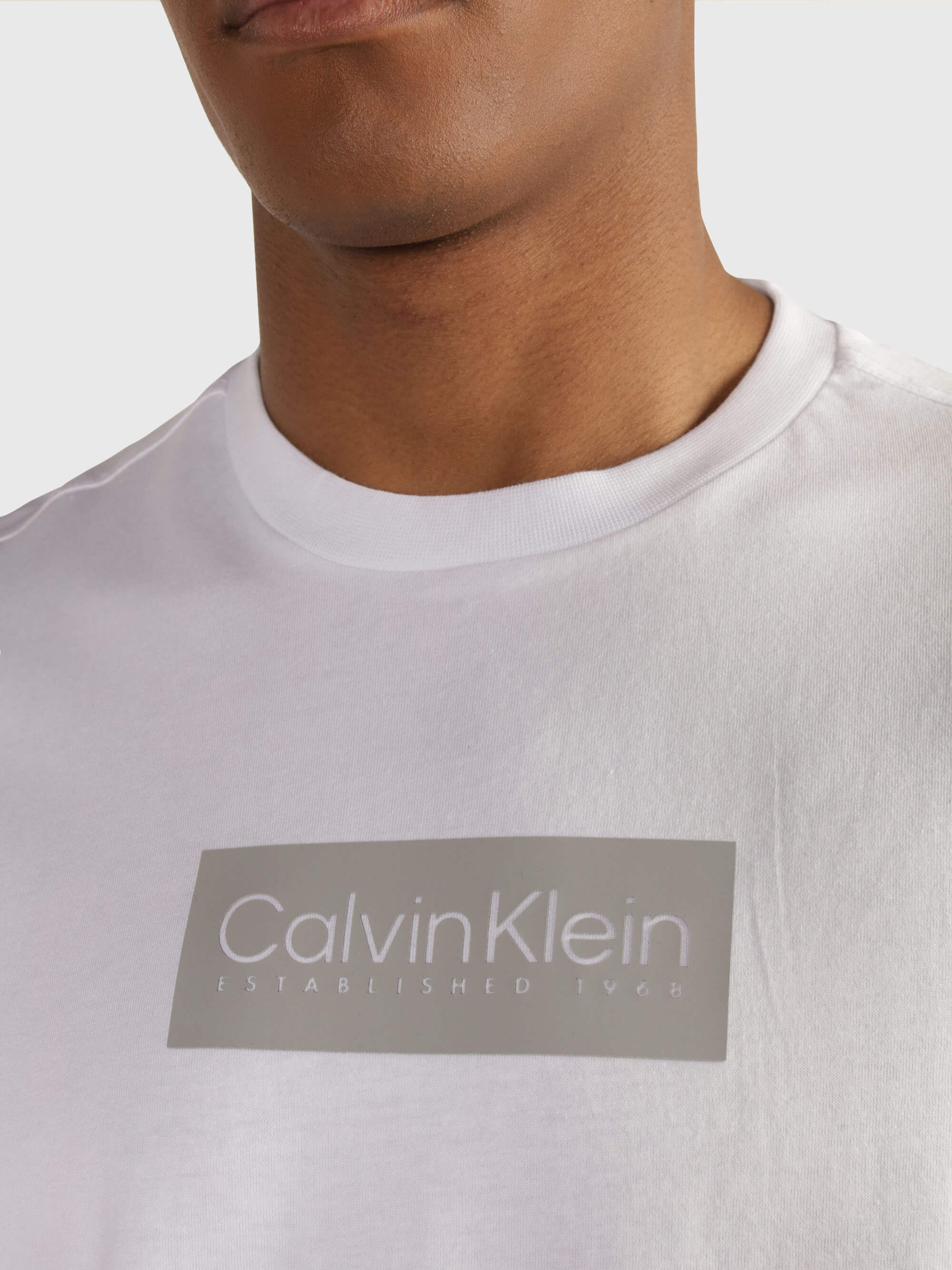 Playera Calvin Klein Logo Hombre Blanco
