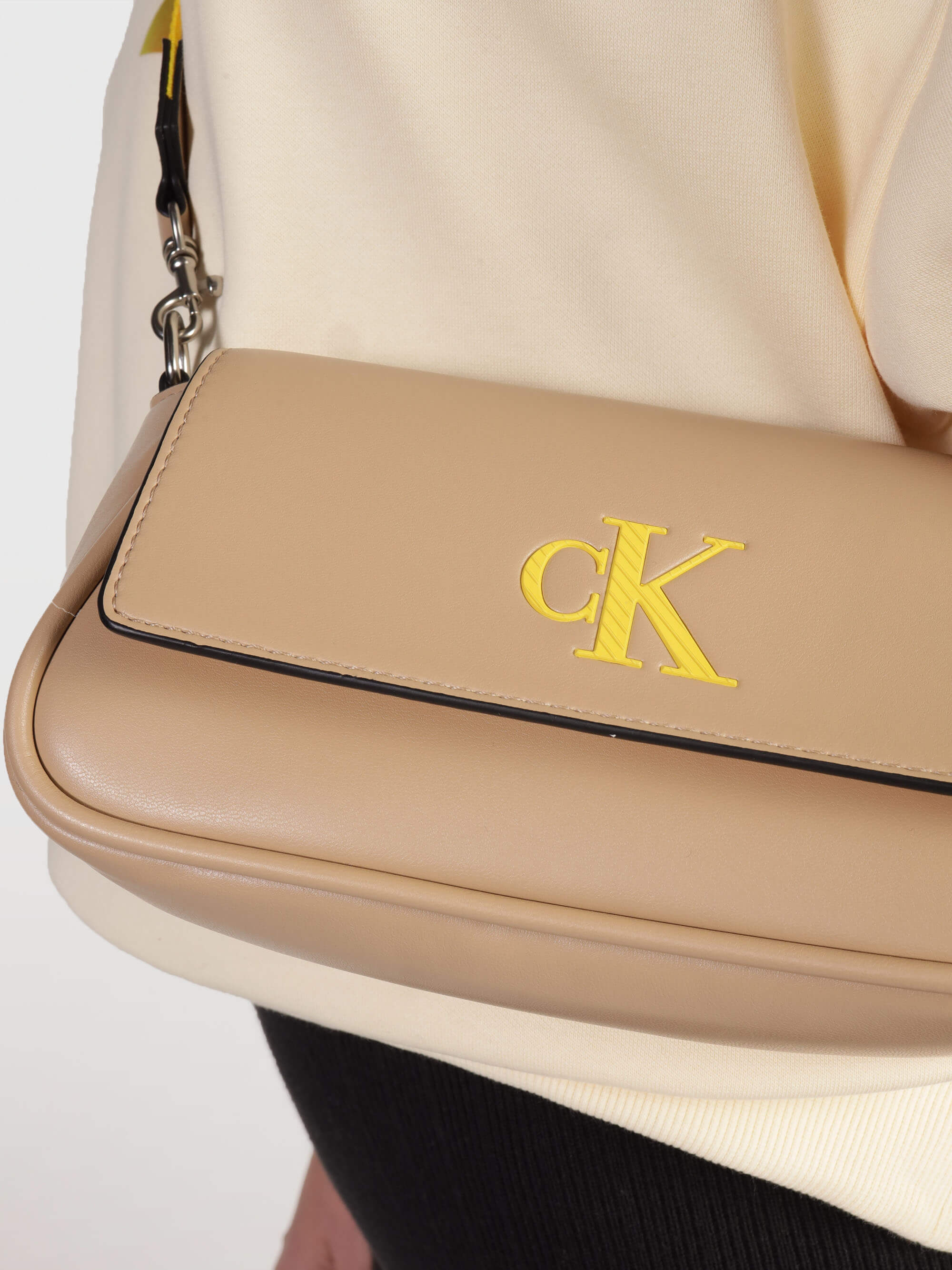 Bolsa Calvin Klein Crossbody Mujer Beige - Talla: Única