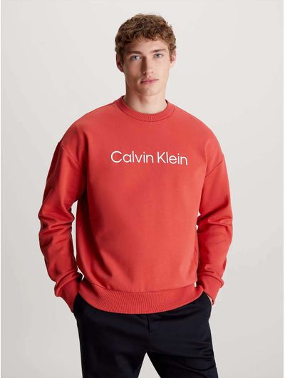 Sudadera-Calvin-Klein-con-Logo-Hombre-Rojo