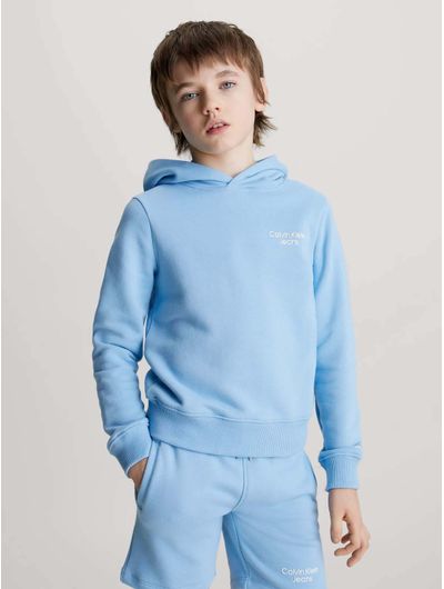 Sudadera-Calvin-Klein-Logo-Niño-Azul
