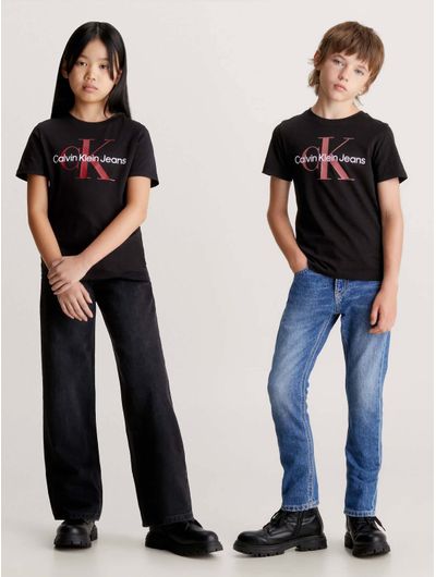 Camiseta Calvin Klein Manga Curta Masculina Sublinhado Colorido