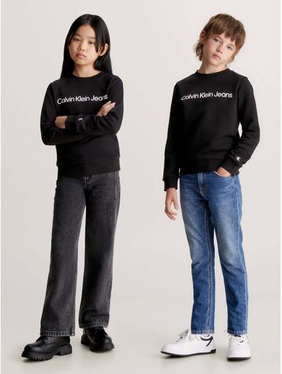 Sudadera-Calvin-Klein-Logo-Niños-Negro