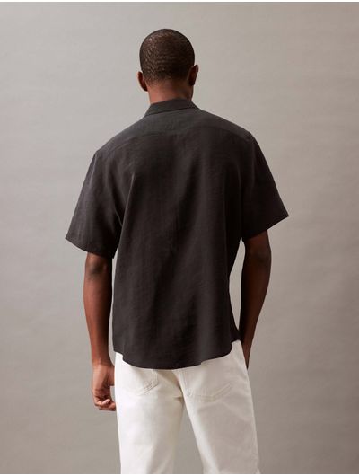 Camisa-Calvin-Klein-Manga-Corta-Hombre-Negro