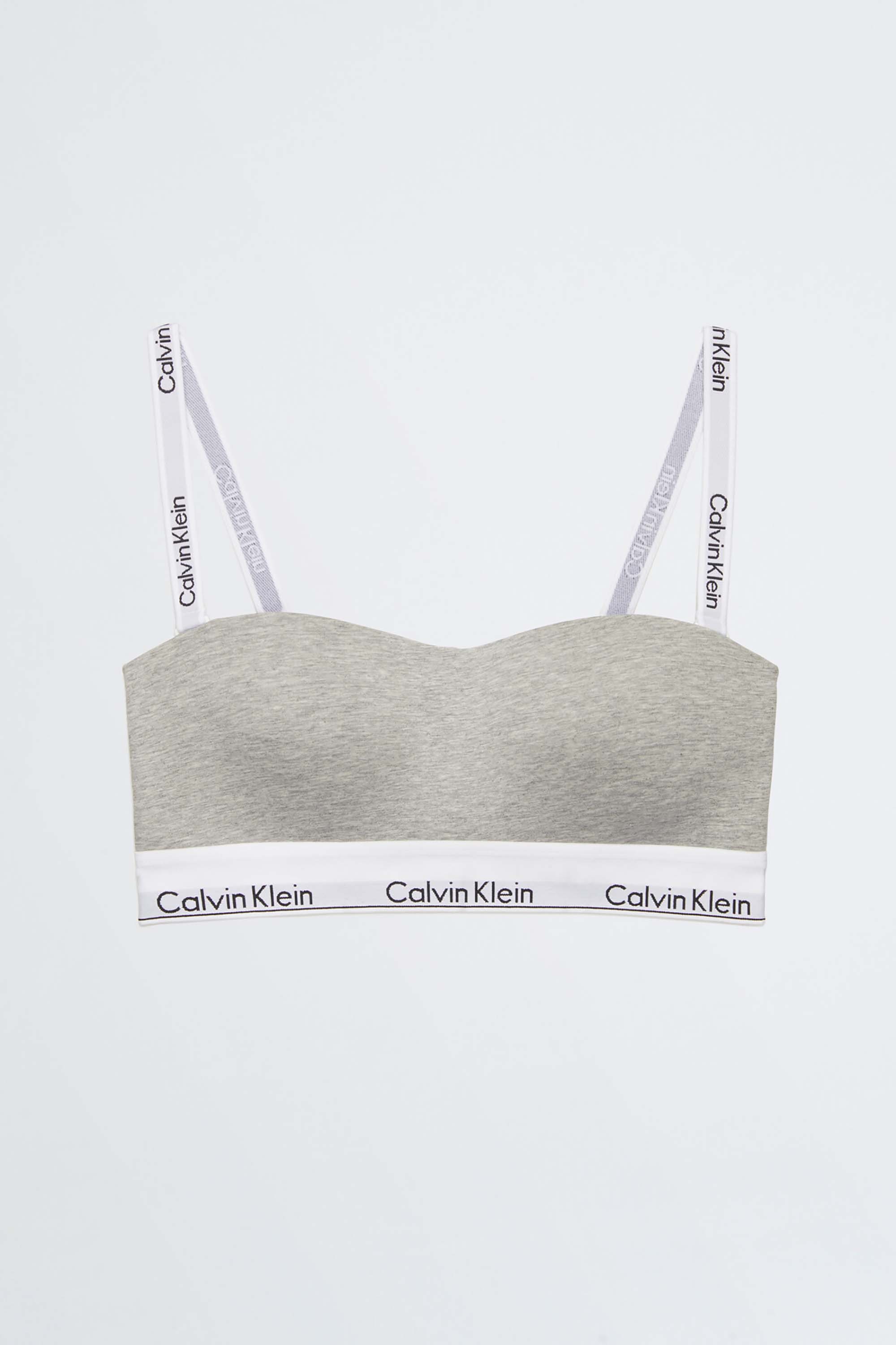 Bralette Calvin Klein Modern Cotton Bandeau Mujer Gris