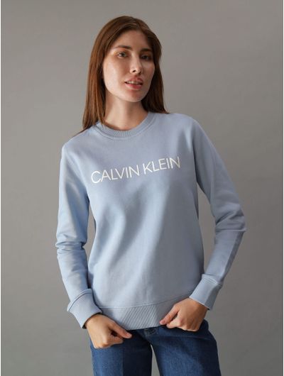 Sudadera-Calvin-Klein-Organic-Cotton-Mujer-Azul