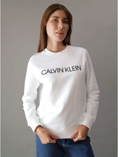 Sudadera-Calvin-Klein-Organic-Cotton-Mujer-Blanco