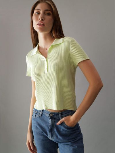 Polo-Calvin-Klein-Canale-Mujer-Verde