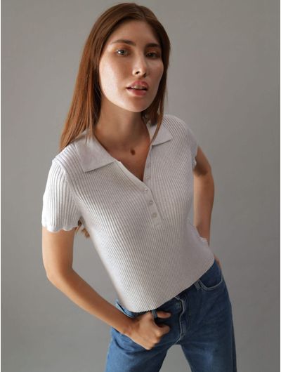 Polo-Calvin-Klein-Canale-Mujer-Gris