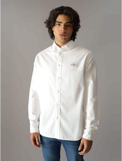 Camisa-Calvin-Klein-Logo-Hombre-Blanco