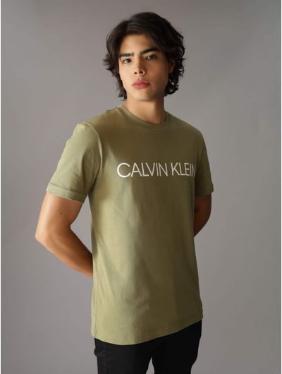 Playera-Calvin-Klein-con-Logo-Hombre-Verde-Olivo