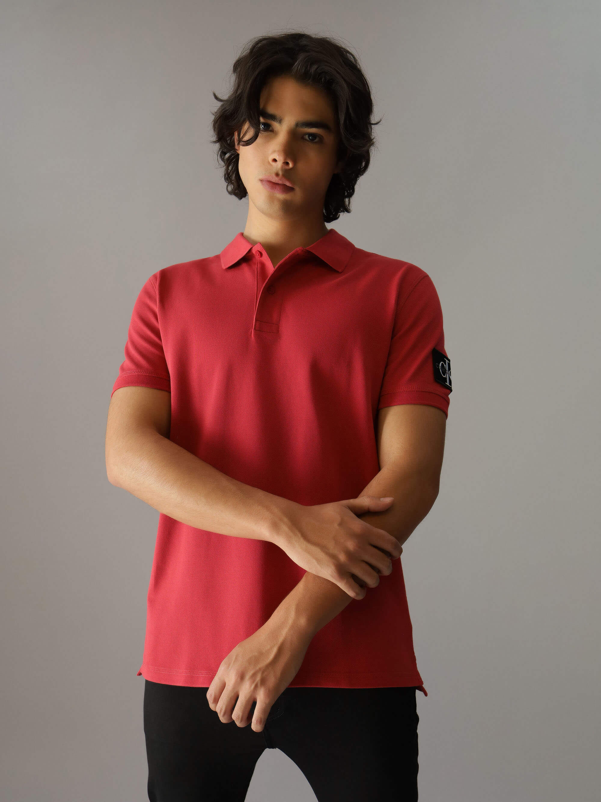 Polo Calvin Klein con Logo Hombre Rojo
