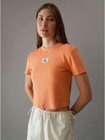 Top-Calvin-Klein-con-Logo-Mujer-Naranja