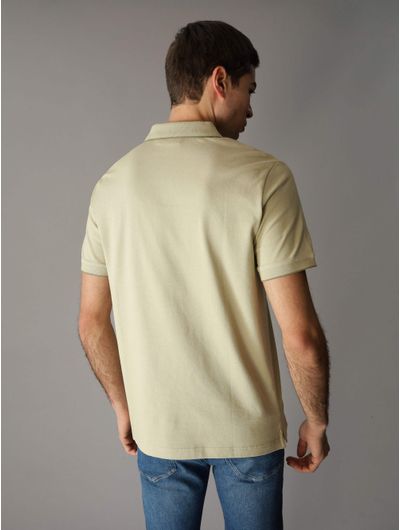 Polo-Calvin-Klein-Logo-Hombre-Beige