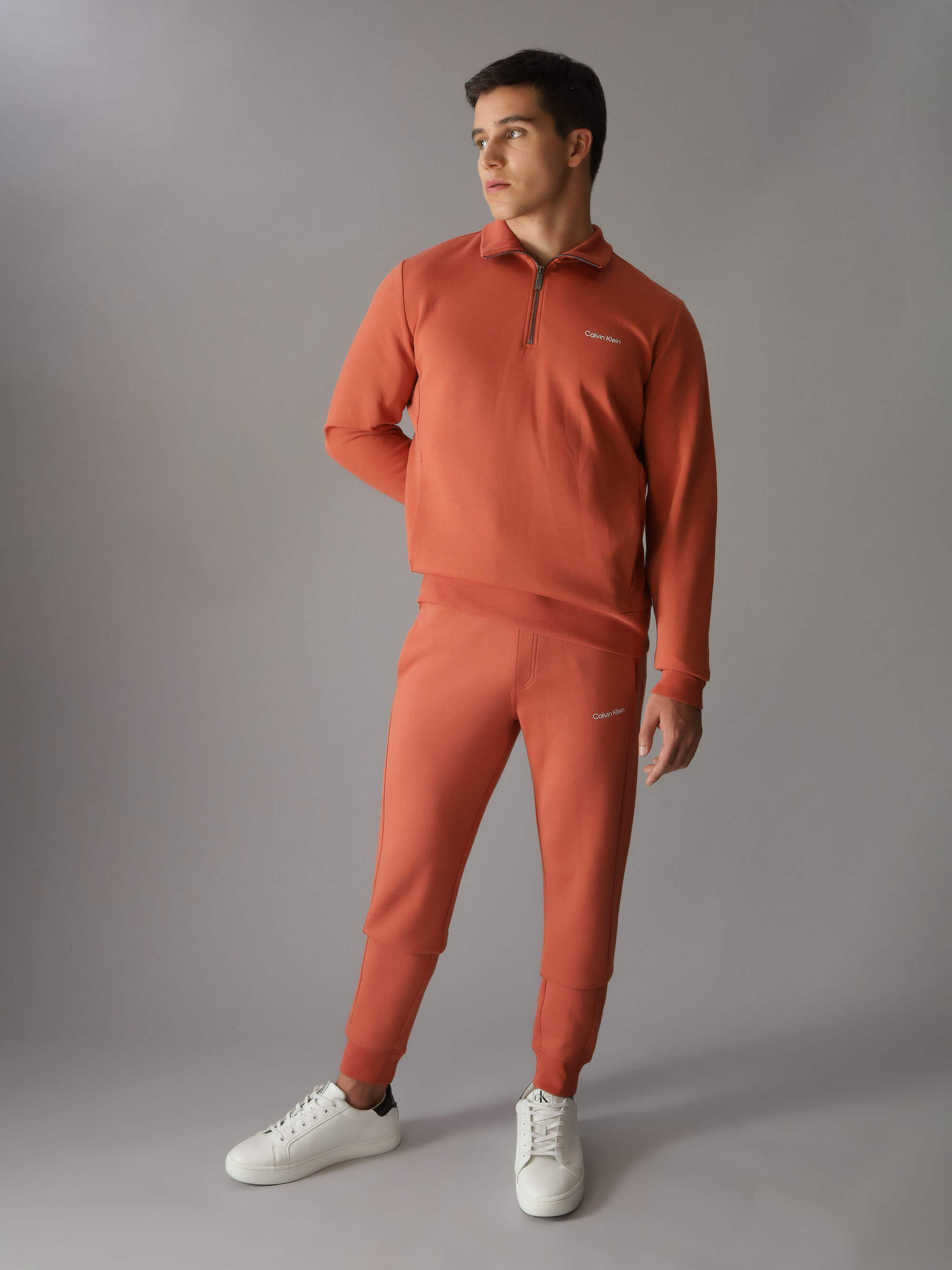Sudadera Calvin Klein Logo Hombre Naranja