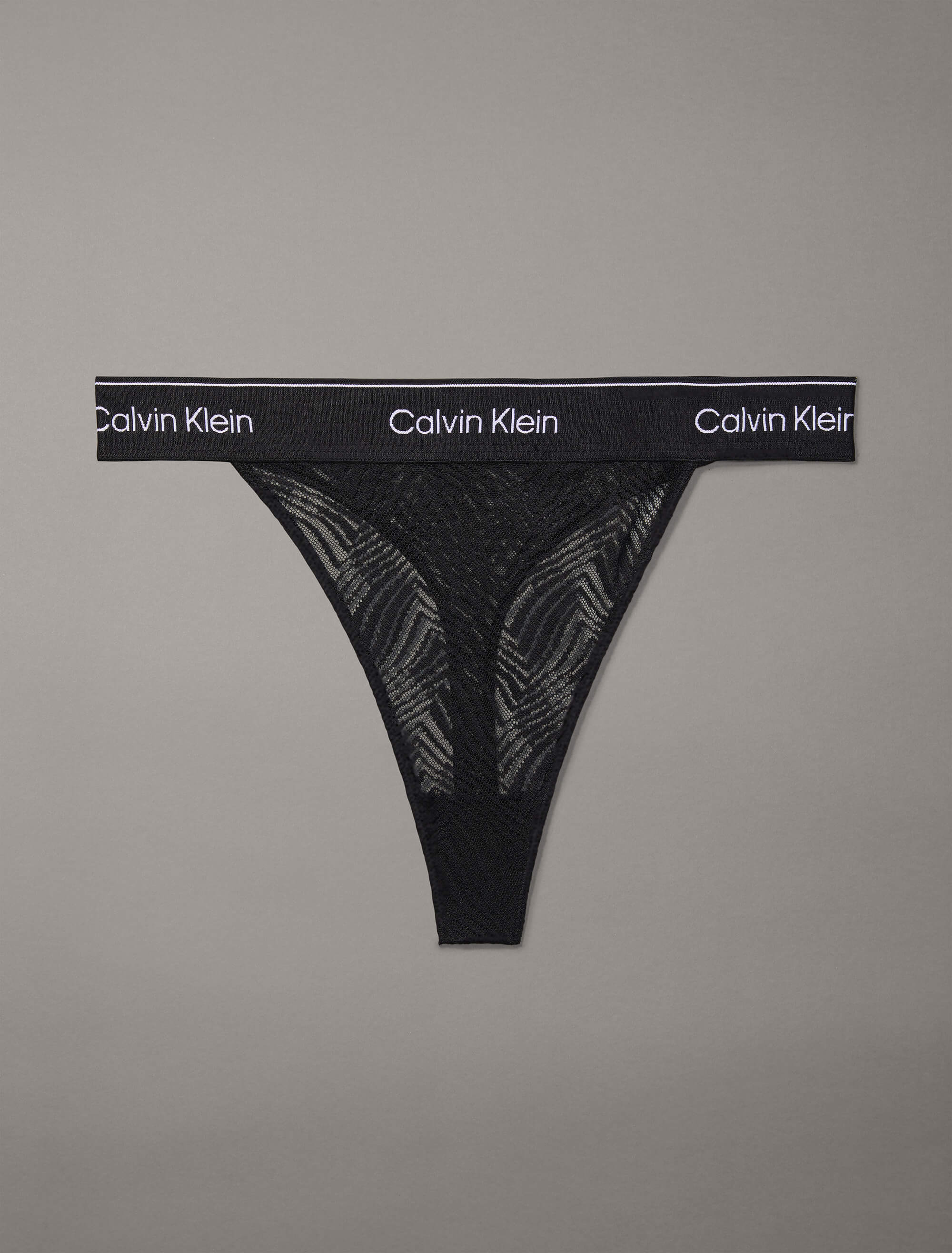 Tanga Calvin Klein Modern Cotton Lace String Mujer Negro