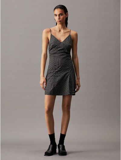 Vestido-Calvin-Klein-Logo-Estampado-Mujer-Negro