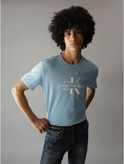 Playera-Calvin-Klein-Logotipo-Hombre-Azul