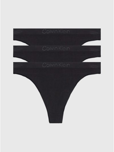 Tangas-Calvin-Klein-Seamless-Bonded-Flex-Paquete-de-3-Mujer-Negro