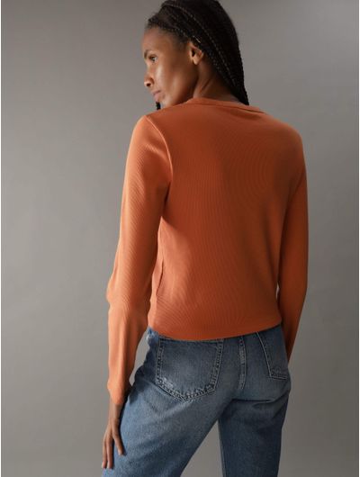 Top-Calvin-Klein-Logo-Mujer-Naranja
