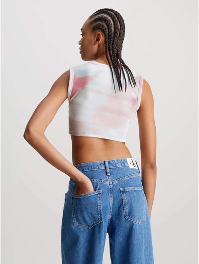 Crop-Top-Calvin-Klein-Logo-Estampado-Mujer-Multicolor