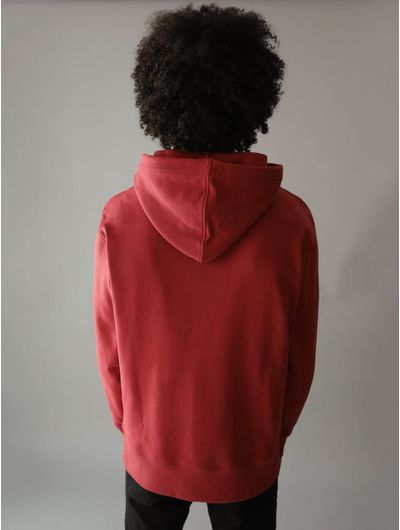 Sudadera-Calvin-Klein-Logotipo-Hombre-Rojo