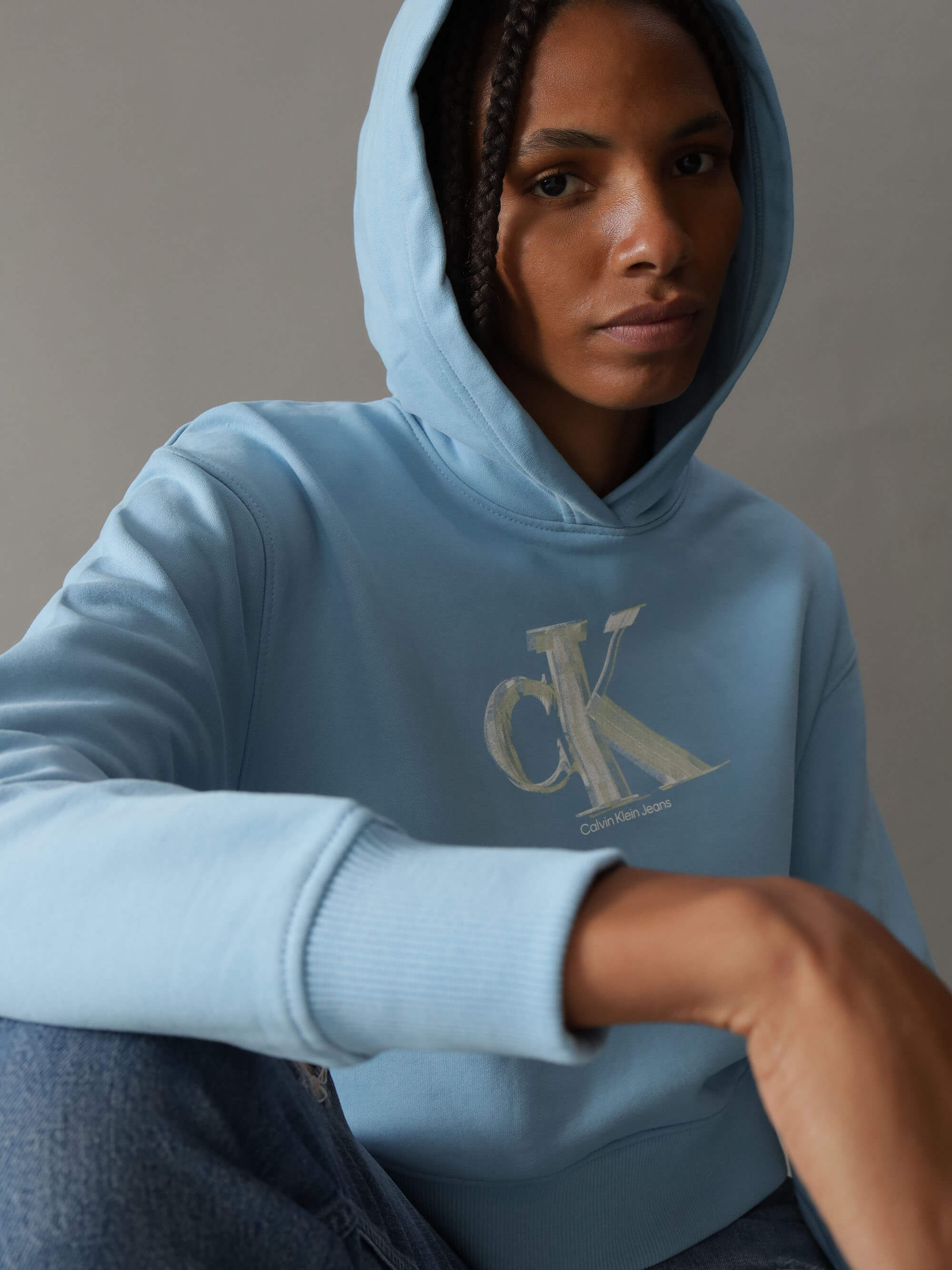 Sudadera Calvin Klein con Logo Mujer Azul