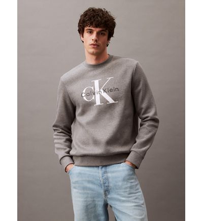 Sudadera Calvin Klein Monologo Hombre Gris Sudaderas calvinkleinmx