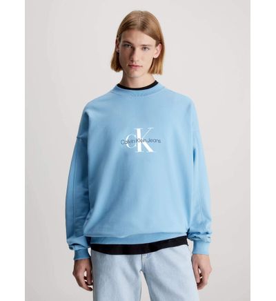 Sudadera Calvin Klein Monologo Oversized Hombre Azul Sudaderas calvinkleinmx