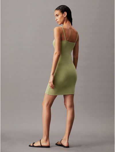 Vestido-Calvin-Klein-Corto-Tirantes-Mujer-Verde