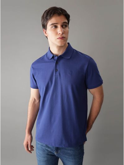 Polo-Calvin-Klein-con-Monograma-Bordado-Hombre-Azul