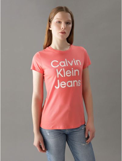 Playera-Calvin-Klein-con-Logo-Mujer-Naranja