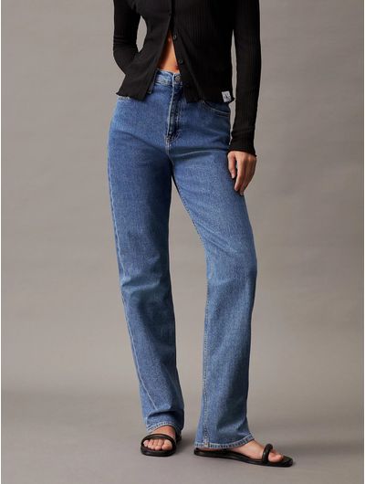 Jeans-Calvin-Klein-High-Rise-Straight-Mujer-Azul