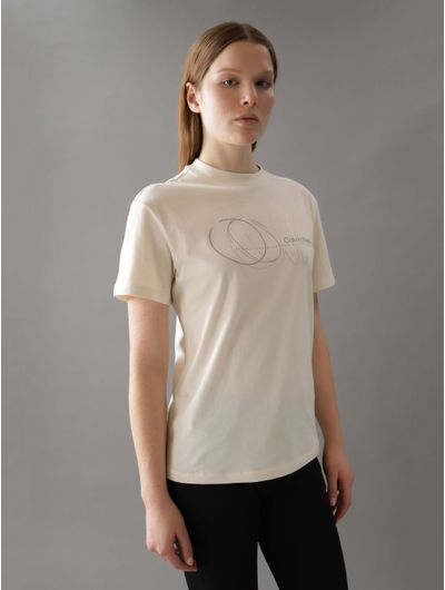 Playera-Calvin-Klein-con-Texto-Estampado-Mujer-Beige