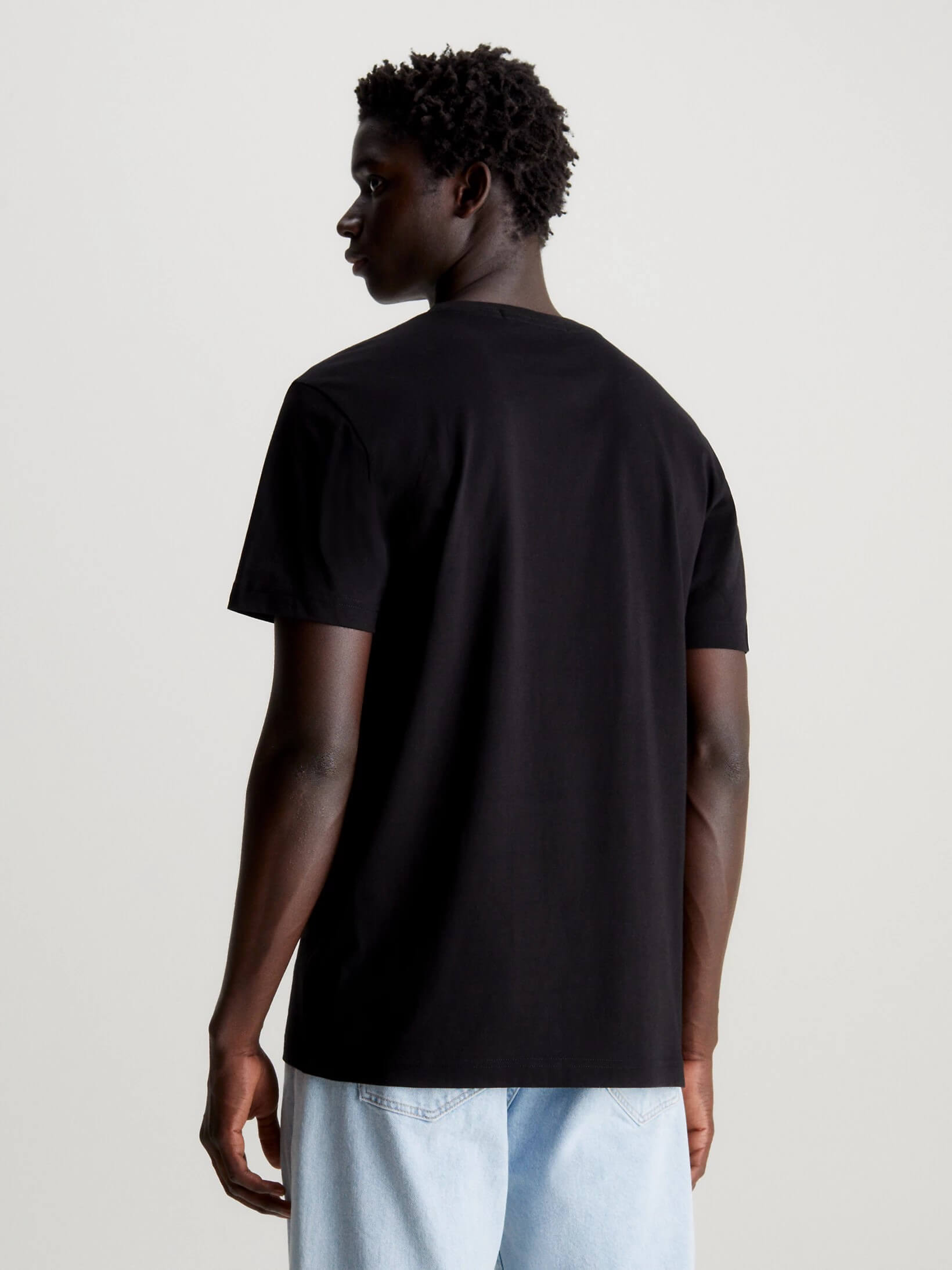 Playera Calvin Klein Diseño Estampado Hombre Negro
