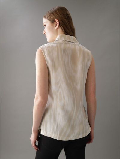 Camisa-Calvin-Klein-Jaspeada-Mujer-Beige