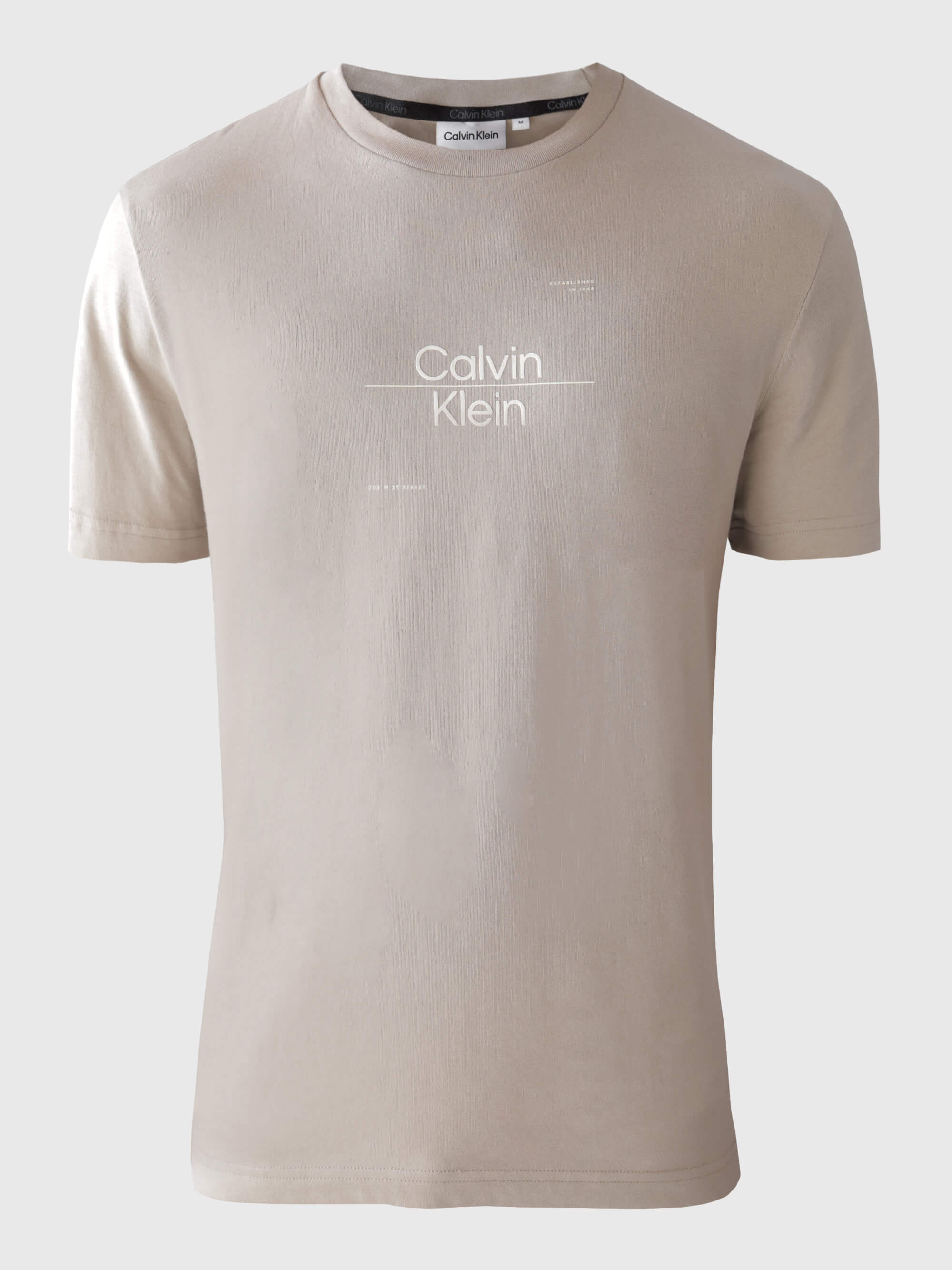 Playera Calvin Klein con Logo Estampado Hombre Gris