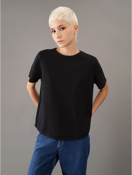 Playera-Calvin-Klein-Acanalado-Mujer-Negro