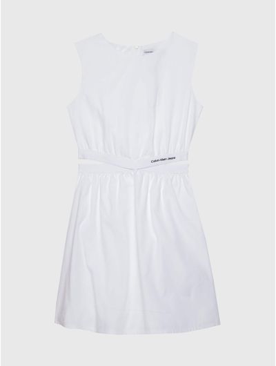 Vestido-Calvin-Klein-Logo-en-Cintura-Niña-Blanco