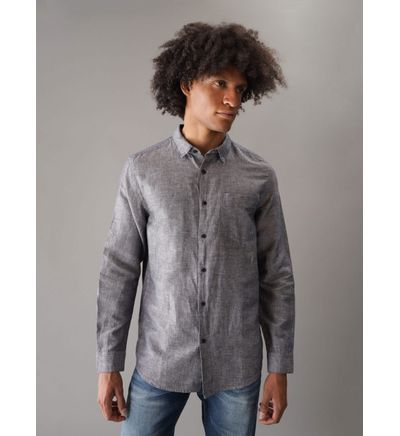 Camisa Calvin Klein Polygine Hombre Gris Camisas Calvin Klein calvinkleinmx