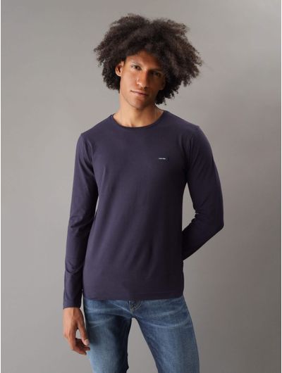 Playera-Calvin-Klein-Logo-en-Relieve-Hombre-Azul-Marino