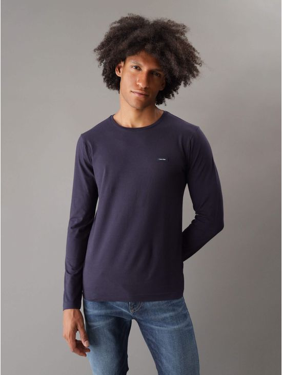 Playera-Calvin-Klein-Logo-en-Relieve-Hombre-Azul-Marino