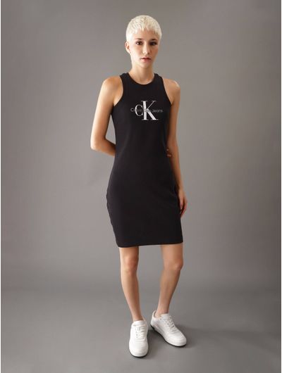 Vestido-Calvin-Klein-Logo-Bordado-Mujer-Negro