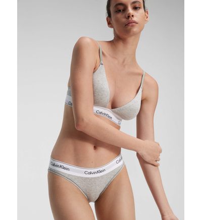 Bikini Calvin Klein Modern Cotton Carrusel Mujer Gris Panties