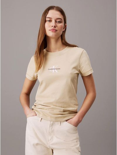 Playera-Calvin-Klein-Monologo-Mujer-Beige