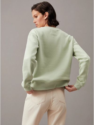 Sudadera-Calvin-Klein-Logo-Bordado-Mujer-Verde