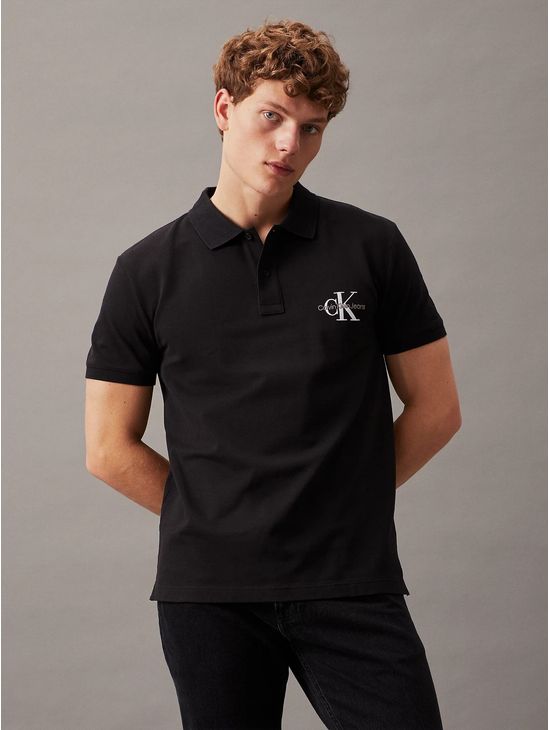 Polo-Calvin-Klein-Monograma-Hombre-Negro